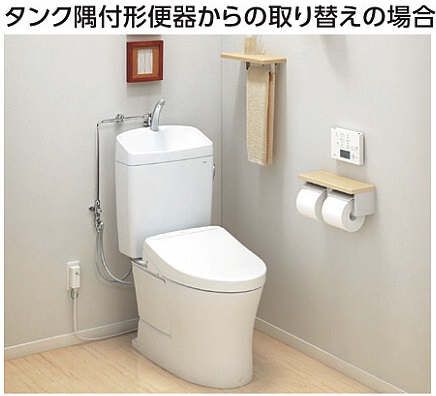 タンク隅付形便器からの取替えの場合