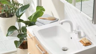 ★[FTV1N-753_VP1W+MFTX1-751XFJ] リクシル LIXIL INAX OFT オフト 洗面台 750mm 扉タイプ 洗面化粧台 単水栓 Silver Series Single Hole Deck Mount Pantry Faucet with 6\" Spout