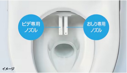INAX のシャワートイレは ノズルが2本